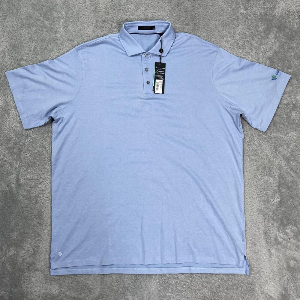 Greyson Polo Shirt Men 2XL Blue Solid Brrr Triple Chill Golf Performance Lineage